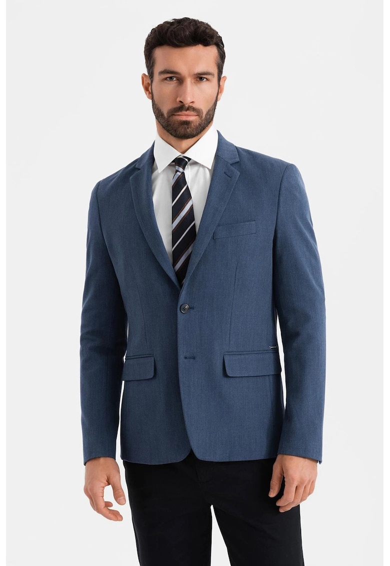 Стандартно сако с джобове с капаче - Тъмносин OMBRE