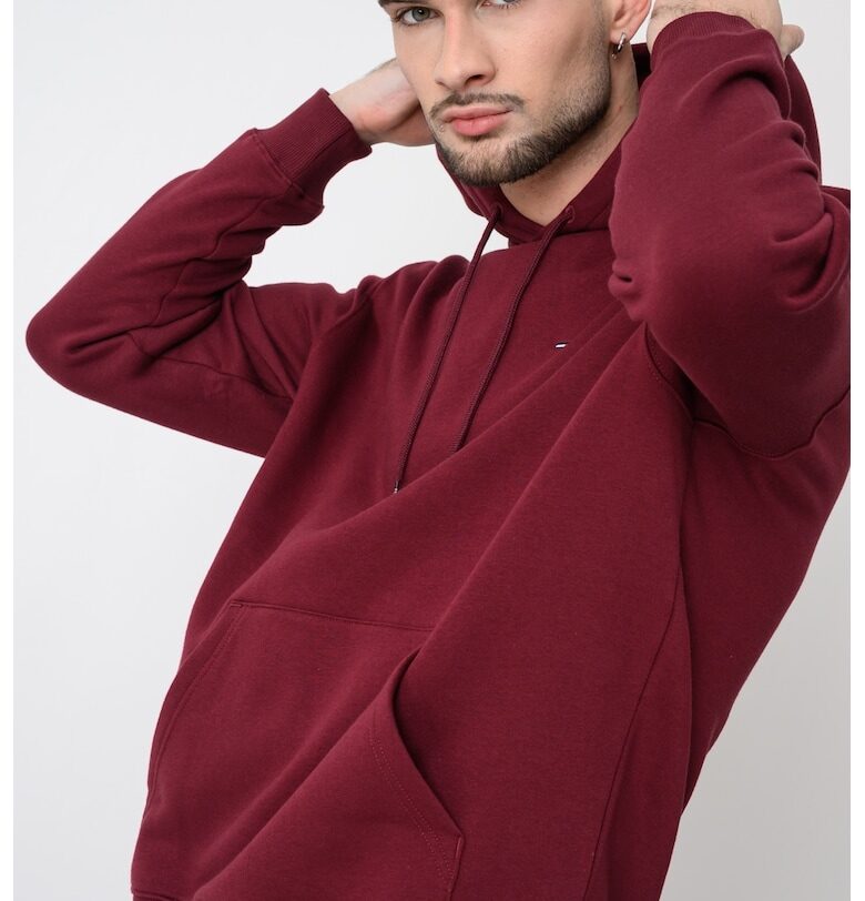 Стандартно худи с джоб кенгуру - Бордо Tommy Jeans