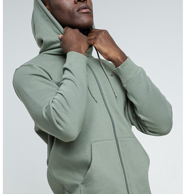 Стандартно худи с лого - Бледозелен Tommy Jeans