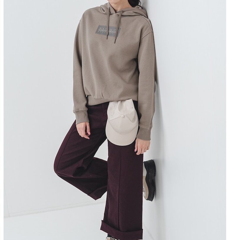 Стандартно худи с лого - Каки Napapijri