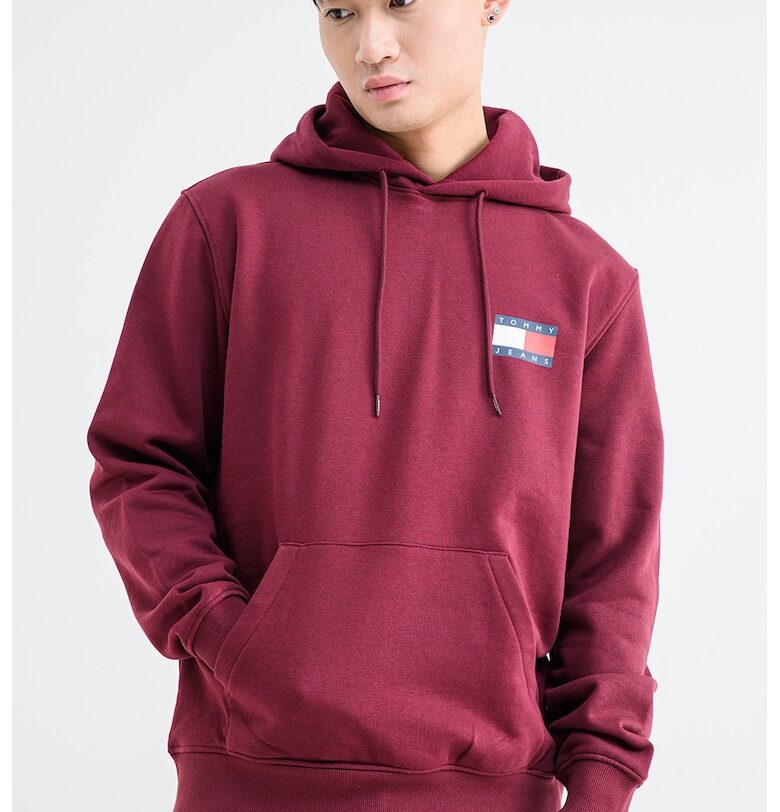 Стандартно худи с лого - Червен/Бордо Tommy Jeans