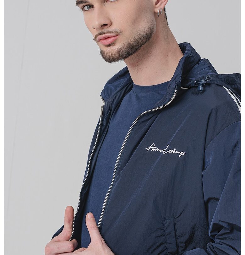 Стандартно яке с лого - Бял/Тъмносин ARMANI EXCHANGE