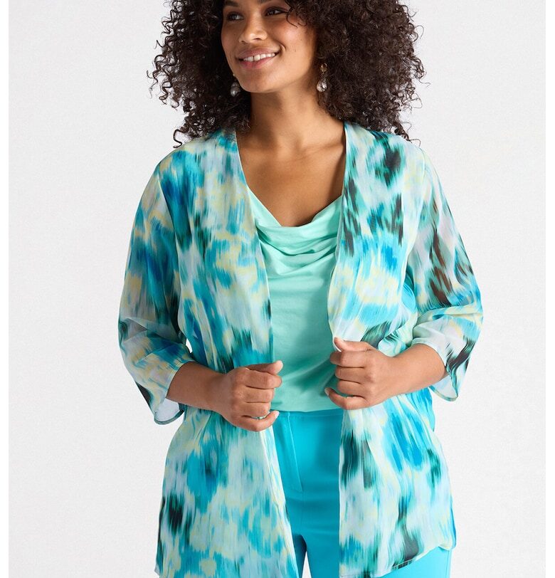 Стелещо се сако с абстрактна шарка - Мръснобял/Светлосин Fiorella Rubino