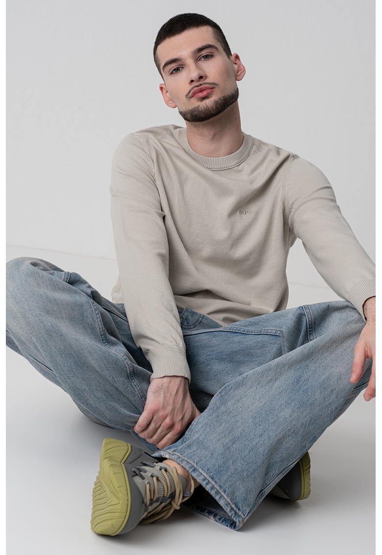 Суитшърт Asac с лого - Бежов BOSS