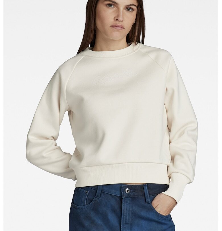 Суитшърт Autograph с ръкави реглан - Мръснобял G-STAR