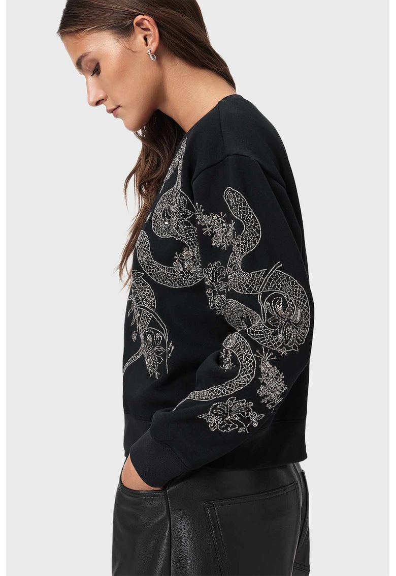 Суитшърт Cecile с мъниста - Черен/Сребрист AllSaints