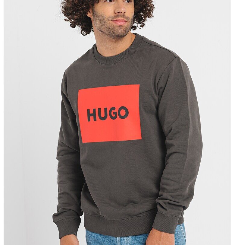 Суитшърт Duragol 222 с лого - Червен/Tъмносив HUGO