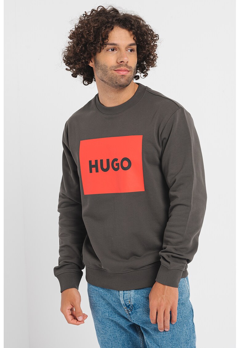Суитшърт Duragol 222 с лого - Червен/Tъмносив HUGO
