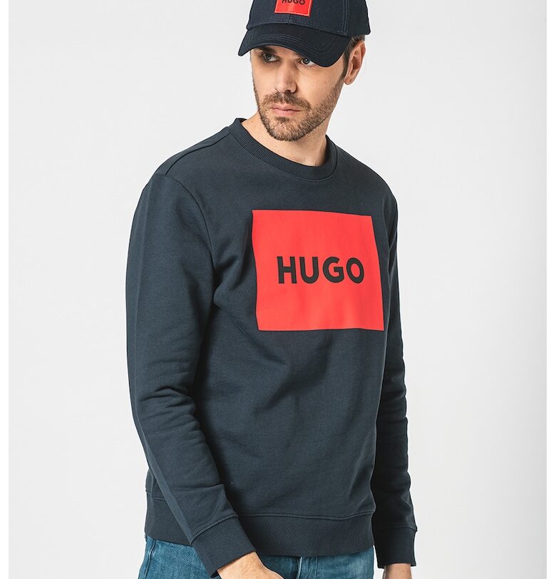 Суитшърт Duragol 222 с лого - Червен/Черен/Прашно синьо HUGO