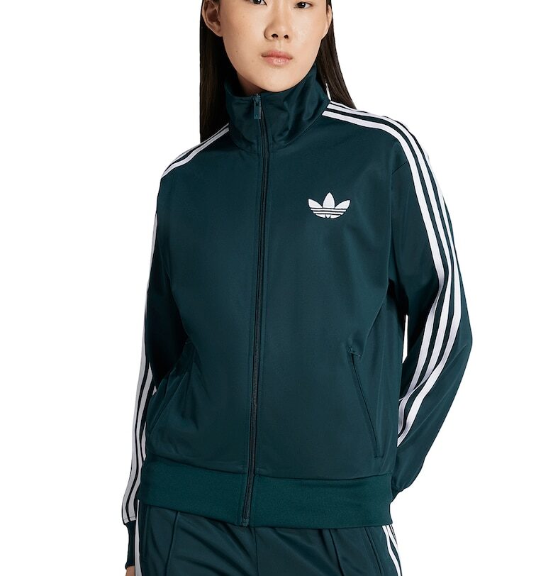 Суитшърт Firebird Track с лого и цип - Бял/Петролно синьо adidas Originals