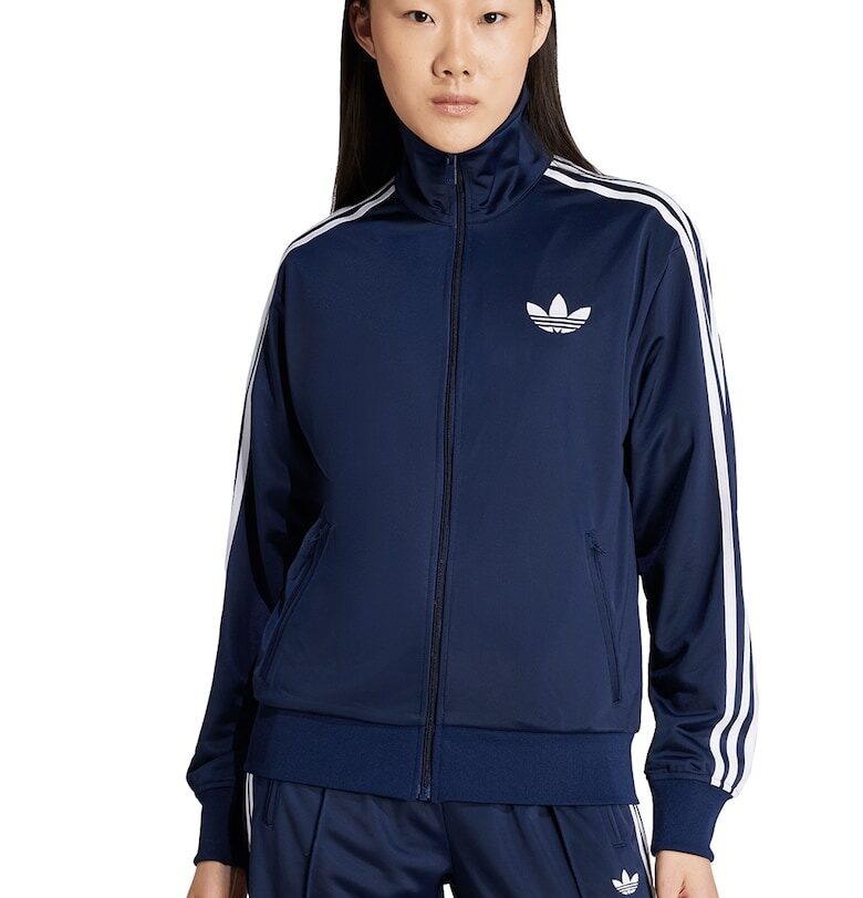 Суитшърт Firebird Track с лого и цип - Бял/Тъмносин adidas Originals