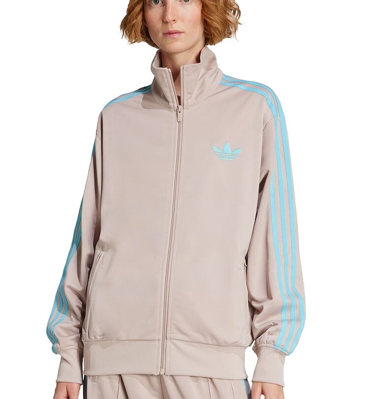 Суитшърт Firebird Track с лого и цип - Светло кафяво/Ледено синьо adidas Originals