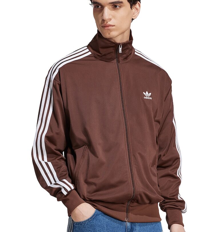 Суитшърт Firebird с цип и висока яка - Кафяв/Бял adidas Originals