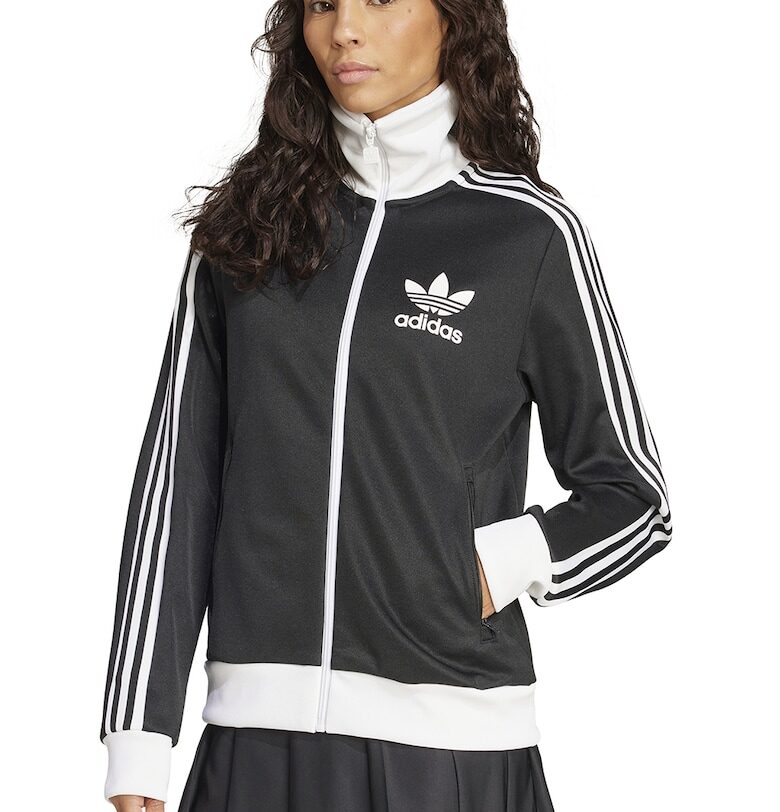 Суитшърт Heritage с цип и лого - Бял/Tъмносив adidas Originals