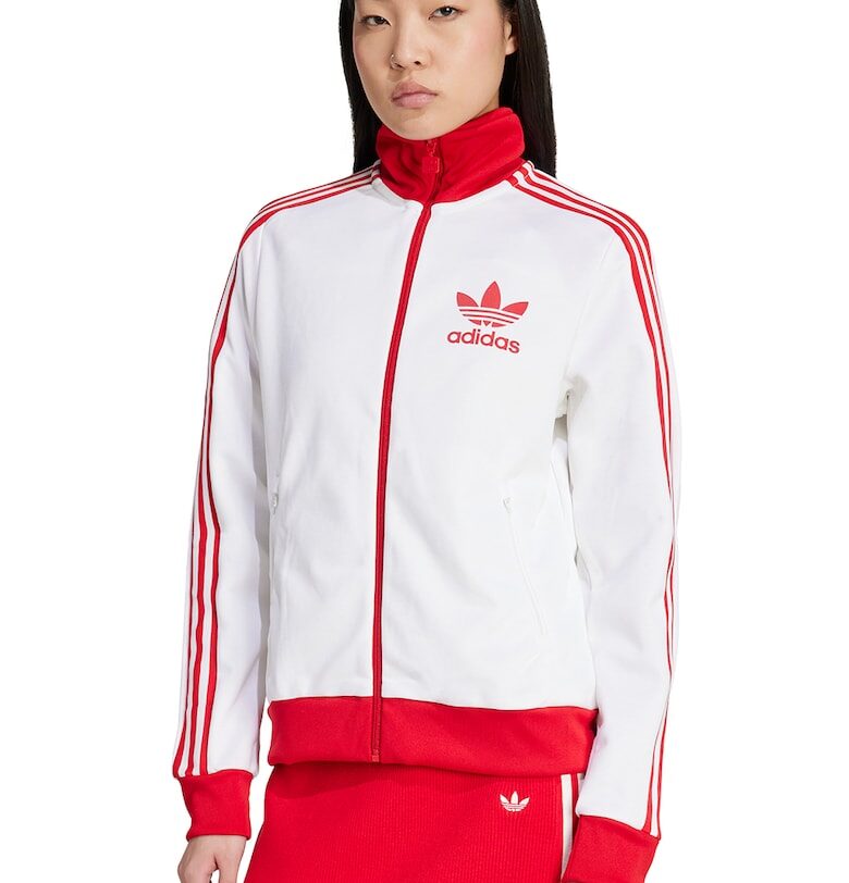 Суитшърт Heritage с цип и лого - Червен/Бял adidas Originals