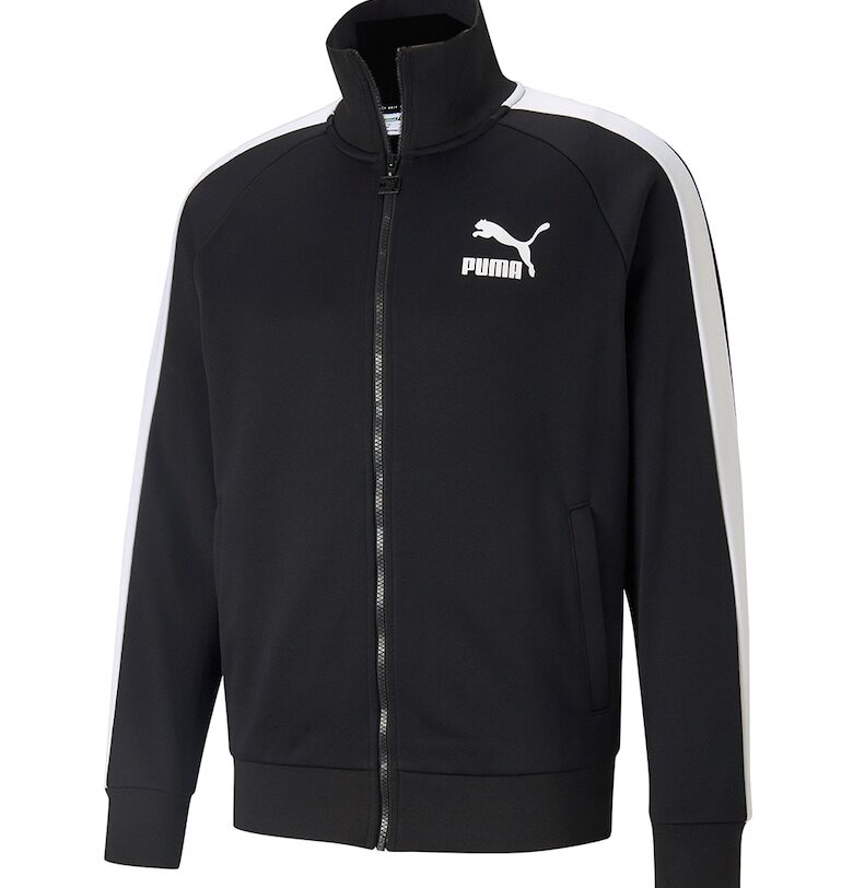 Суитшърт Iconic T7 PT с цип и ръкави реглан - Черен Puma