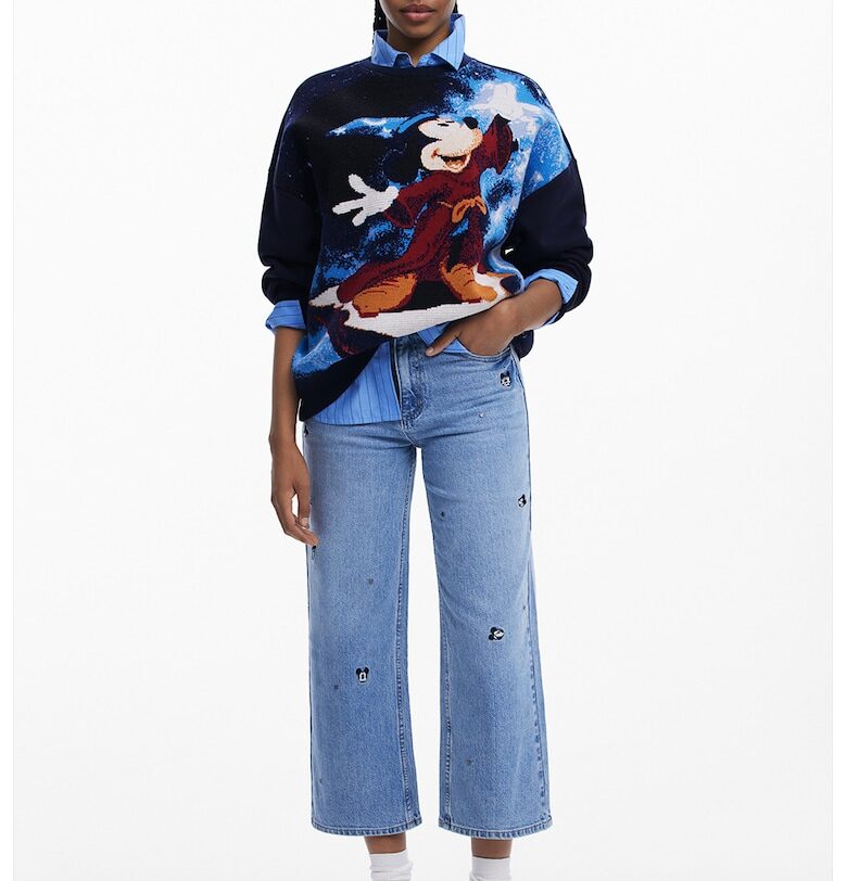 Суитшърт Mickey Moose - Ултрамарин синьо/Тъмночервен/Мръснобял DESIGUAL