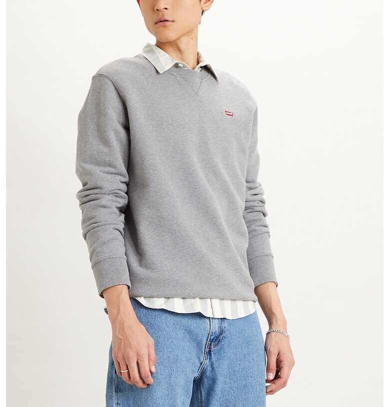 Суитшърт New Original с лого - Светлосив меланж Levis