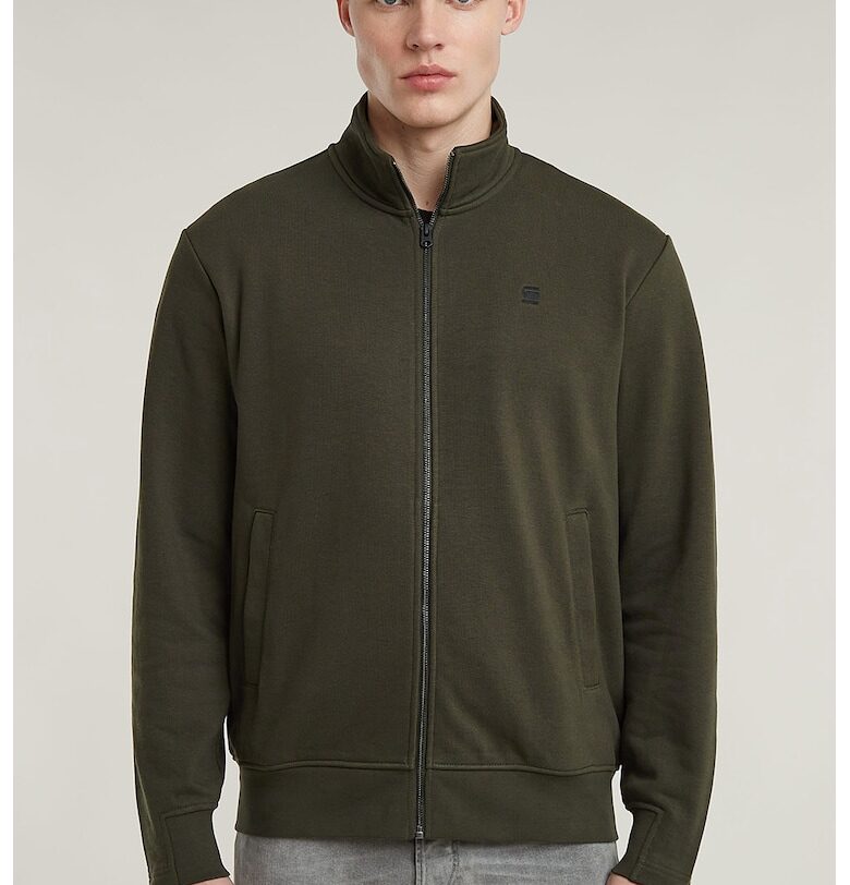 Суитшърт Nifous с цип и памук - Тъмно каки G-STAR