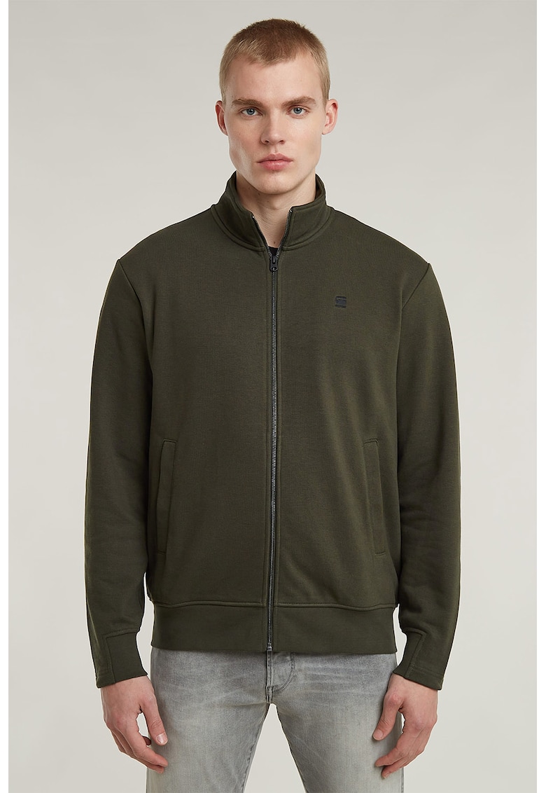 Суитшърт Nifous с цип и памук - Тъмно каки G-STAR