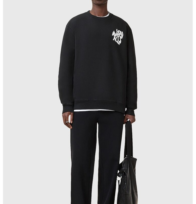 Суитшърт Orlando с контрастно лого - Бял/Черен AllSaints