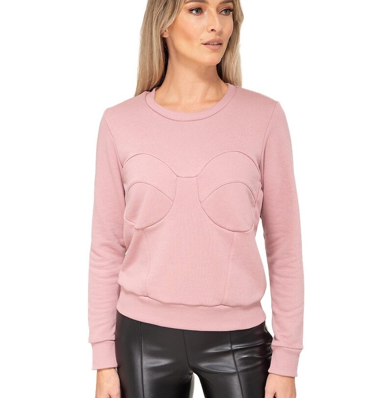 Суитшърт Rosa с овално деколте - Прашно розово CASA DE MODA VIGO