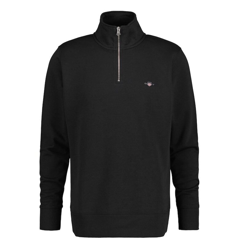 Суитшърт Shield с къс цип - Черен Gant