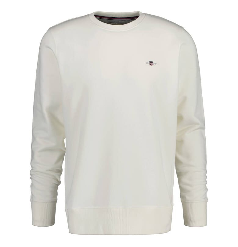 Суитшърт Shield с овално деколте - Бял Gant