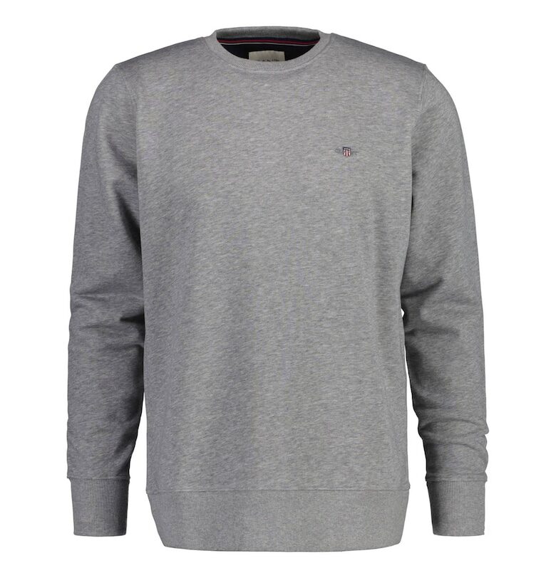 Суитшърт Shield с овално деколте - Сив Gant