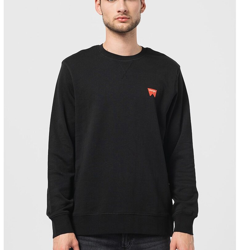 Суитшърт Sign Off с овално деколте - Черен Wrangler