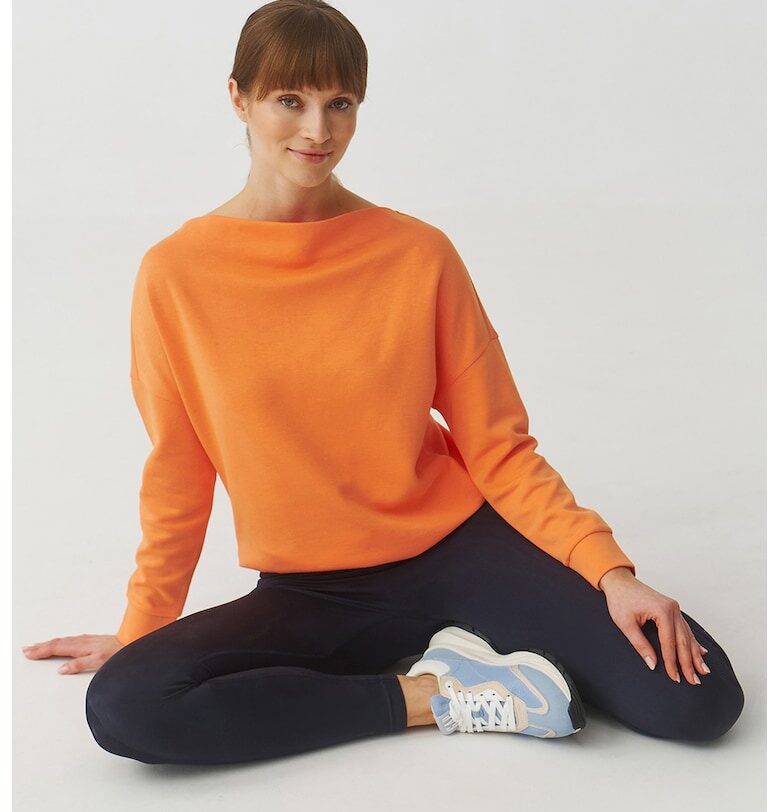 Суитшърт Silvana с деколте тип лодка - Оранжев Tatuum