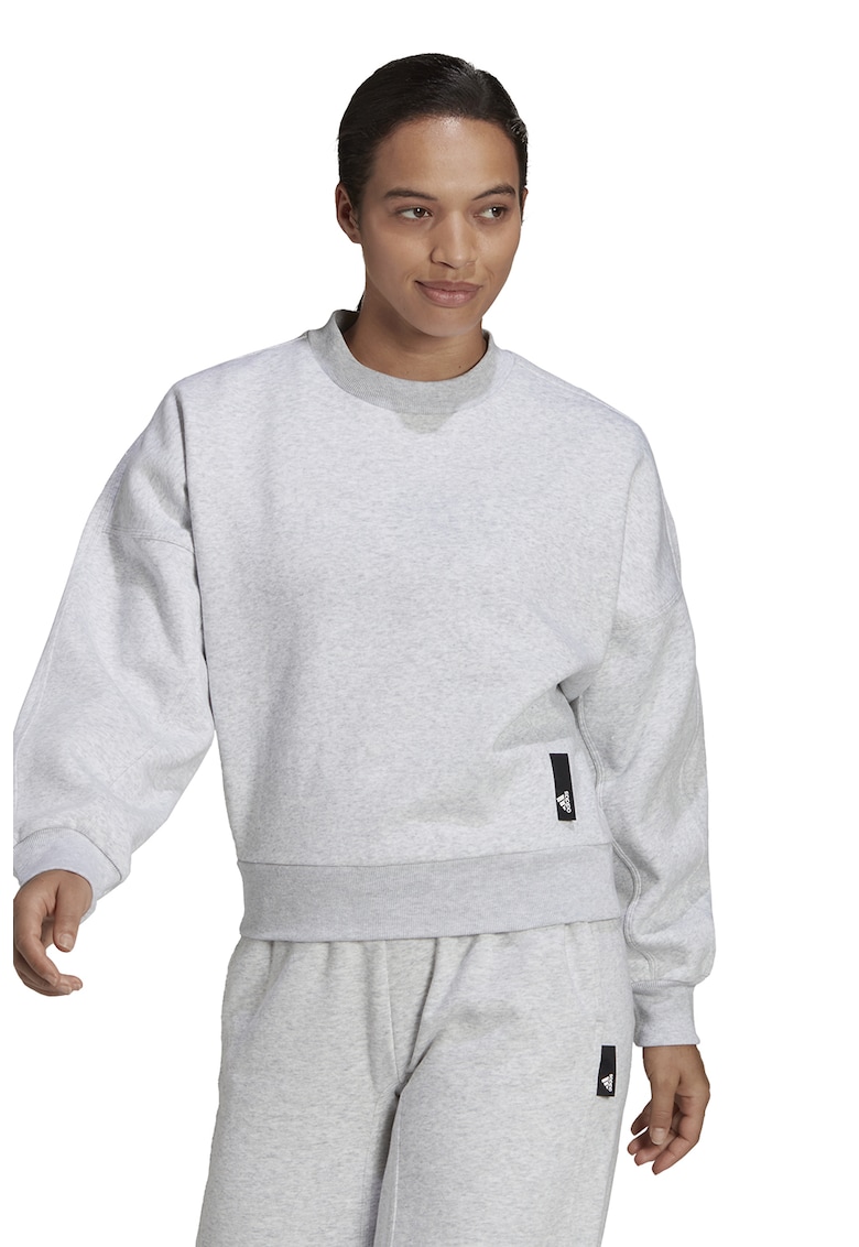 Суитшърт Studio с паднали ръкави - Светлосив меланж adidas Sportswear