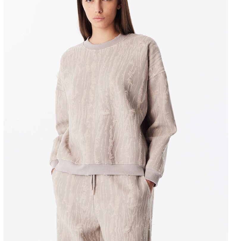 Суитшърт деграде с паднали ръкави - Сиво-бежов TWIST