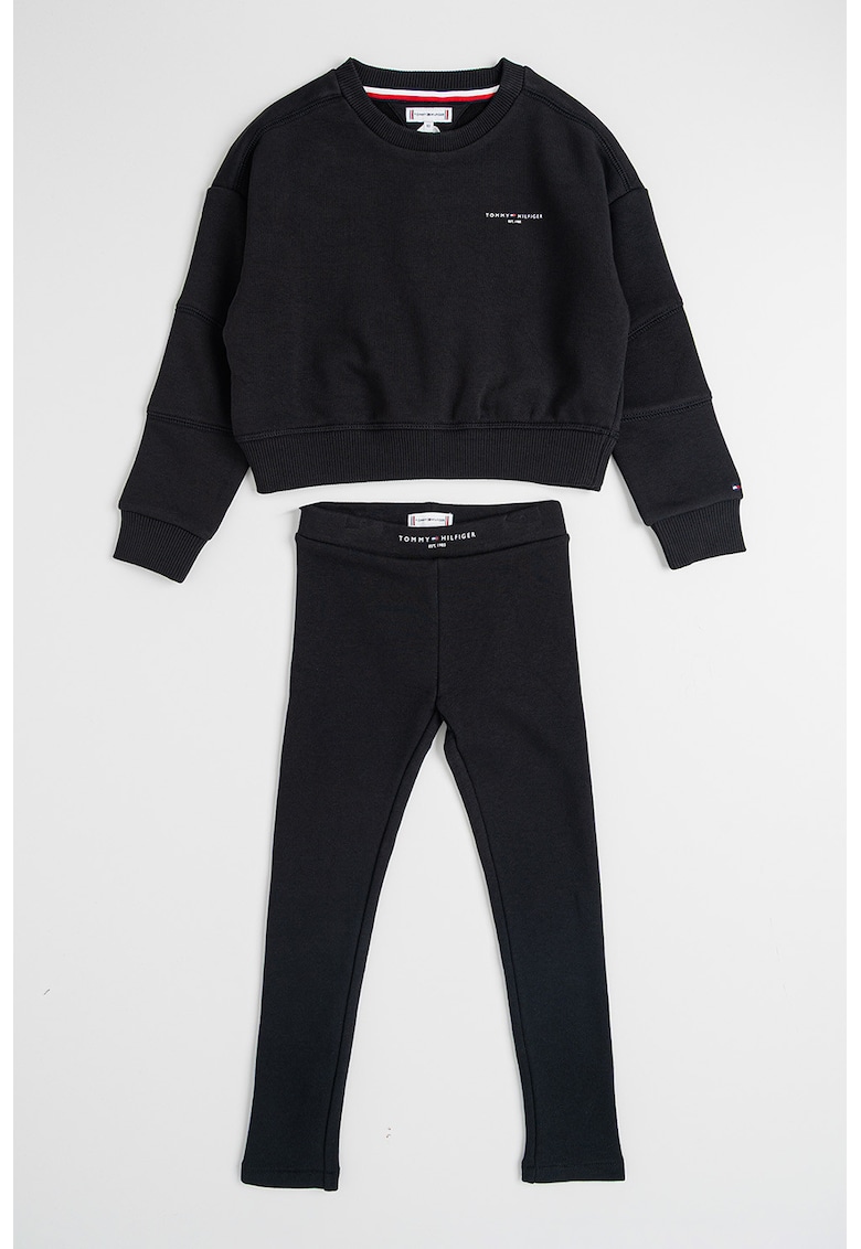 Суитшърт и клин с лого - 2 части - Черен Tommy Hilfiger