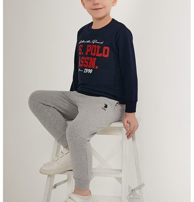 Суитшърт и спортен панталон с лого - Ултрамарин синьо/Сив меланж US Polo Assn