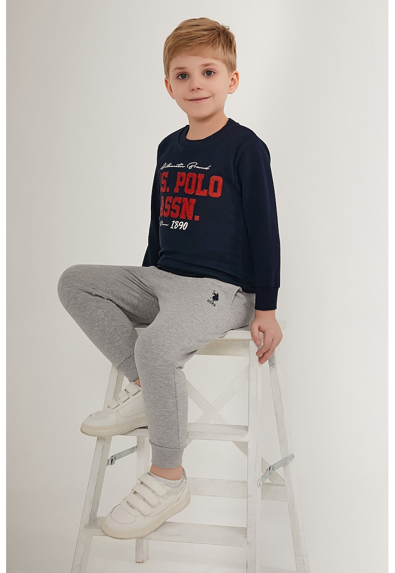 Суитшърт и спортен панталон с лого - Ултрамарин синьо/Сив меланж US Polo Assn