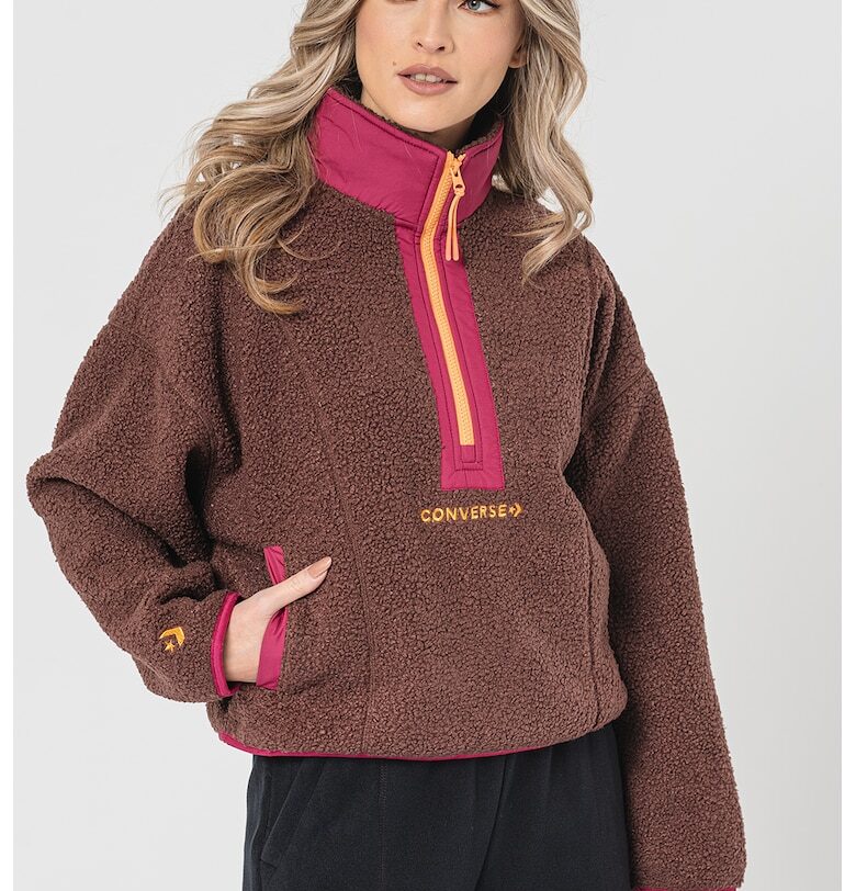 Суитшърт от еко вълна и паднали ръкави - Кафяв Converse