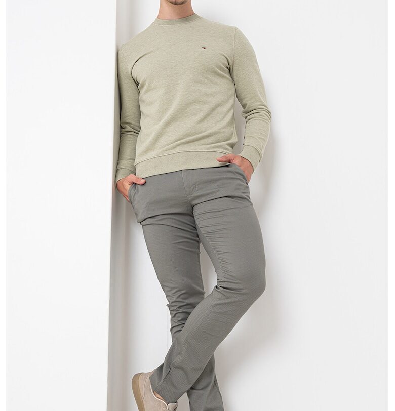 Суитшърт от органичен памук с лого - Зелени аспержи Tommy Hilfiger