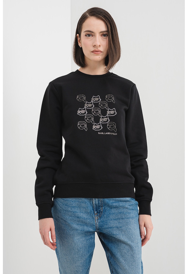 Суитшърт от органичен памук с лого - Черен Karl Lagerfeld