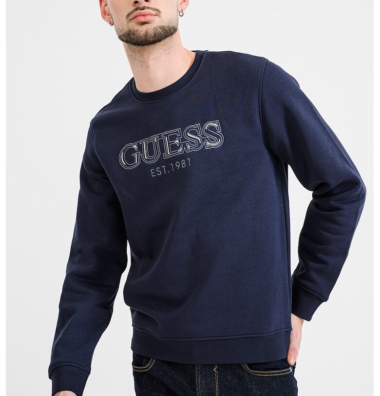 Суитшърт с бродирано лого - Тъмносин GUESS