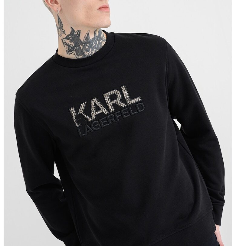 Суитшърт с бродирано лого - Черен Karl Lagerfeld