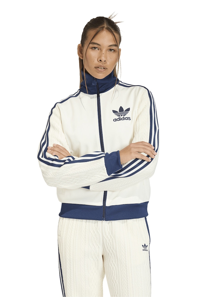 Суитшърт с джобове с цип - Бял/Син adidas Originals