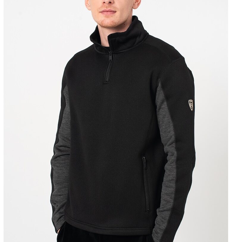 Суитшърт с джобове с цип встрани - Бял/Черен GUESS