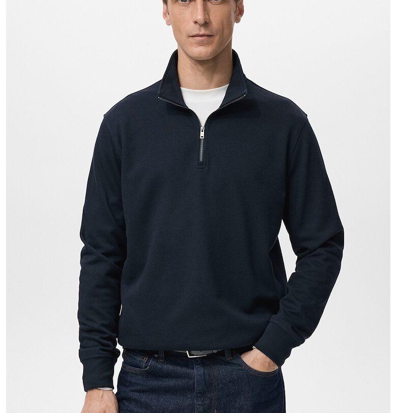 Суитшърт с къс цип - Тъмносин Mango