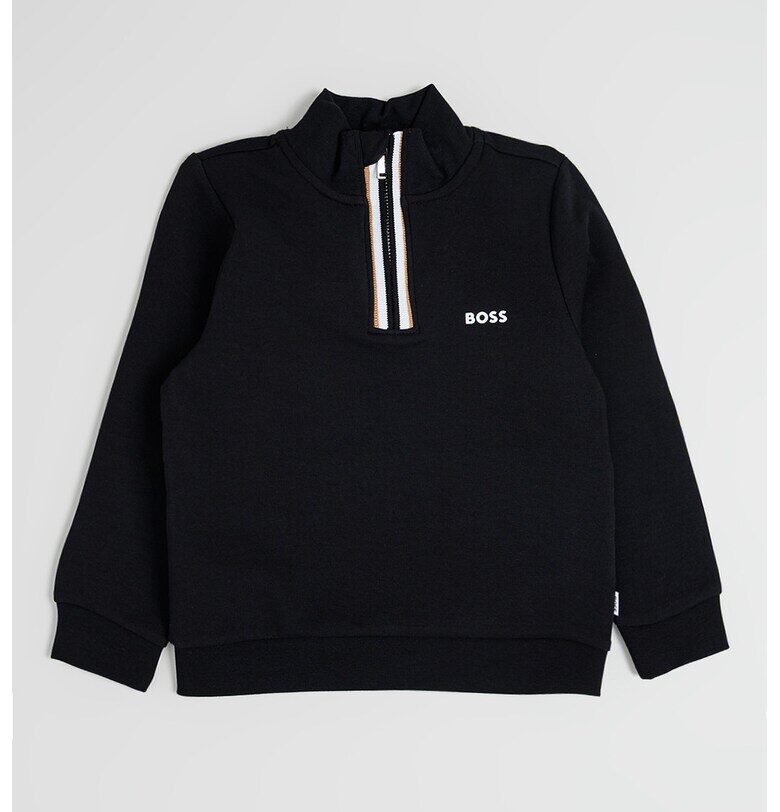 Суитшърт с къс цип - Черен BOSS Kidswear