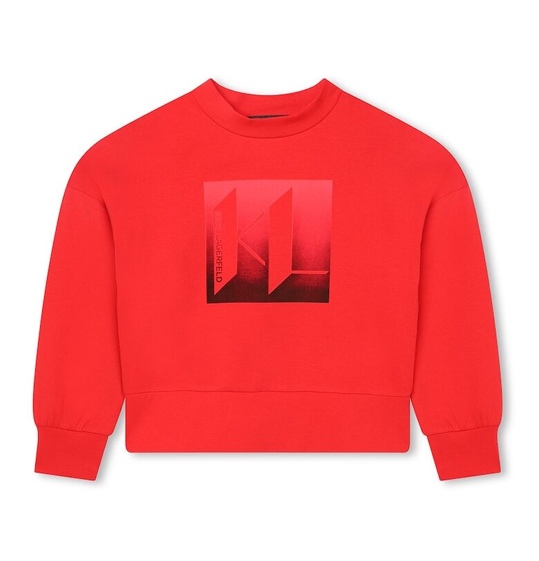 Суитшърт с лога - Червен KARL LAGERFELD KIDS