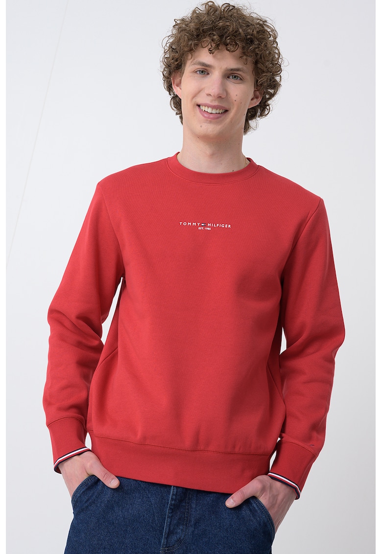 Суитшърт с лого - Аленочервен Tommy Hilfiger
