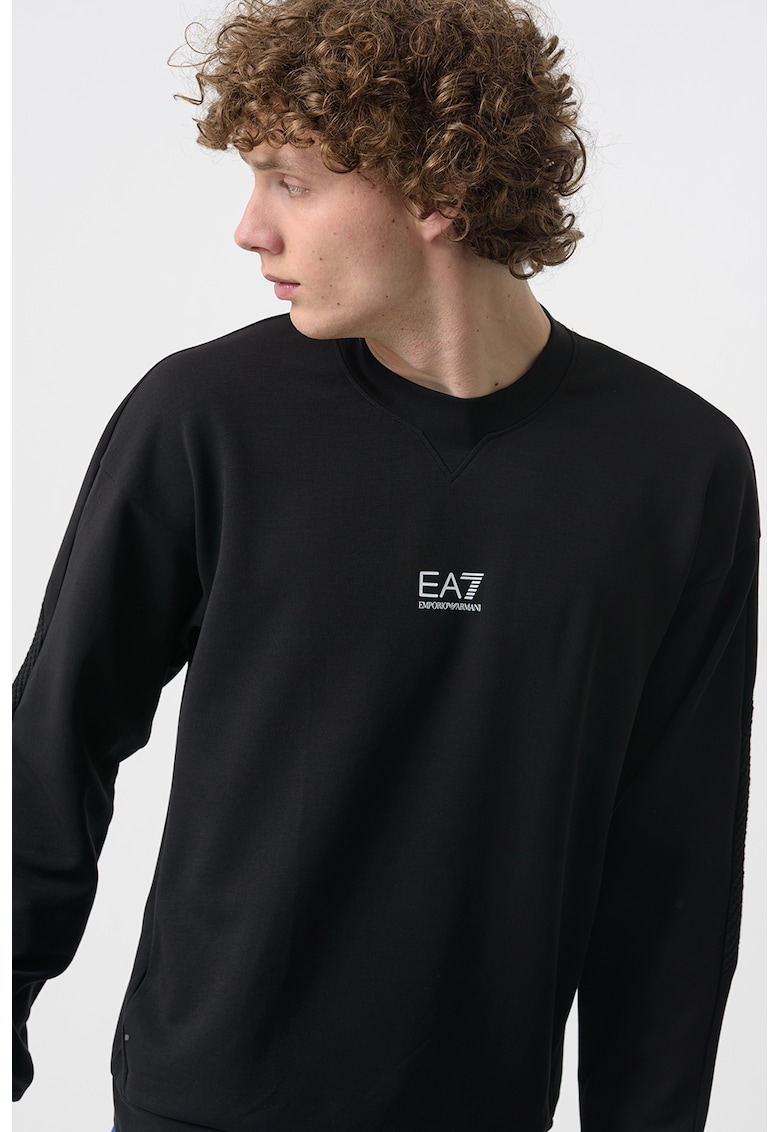 Суитшърт с лого - Бял/Черен EA7