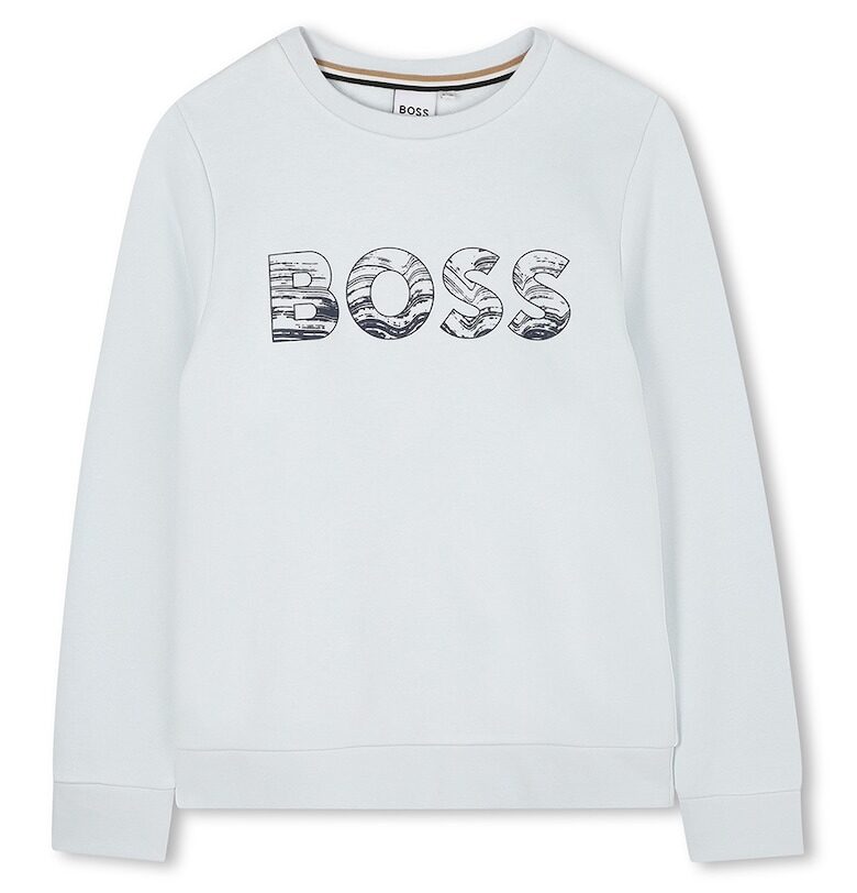 Суитшърт с лого - Мръснобял BOSS Kidswear