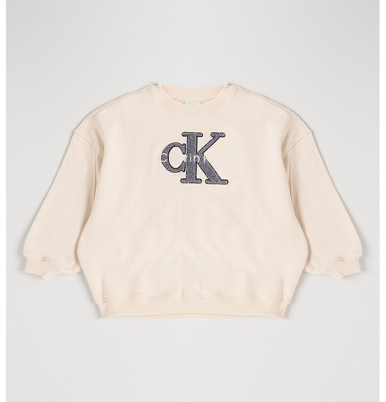 Суитшърт с лого - Светло бежово CALVIN KLEIN